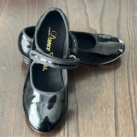 Dance Class Glossy Black Tap Dance Shoes - Size 12 - Picture 9 of 10